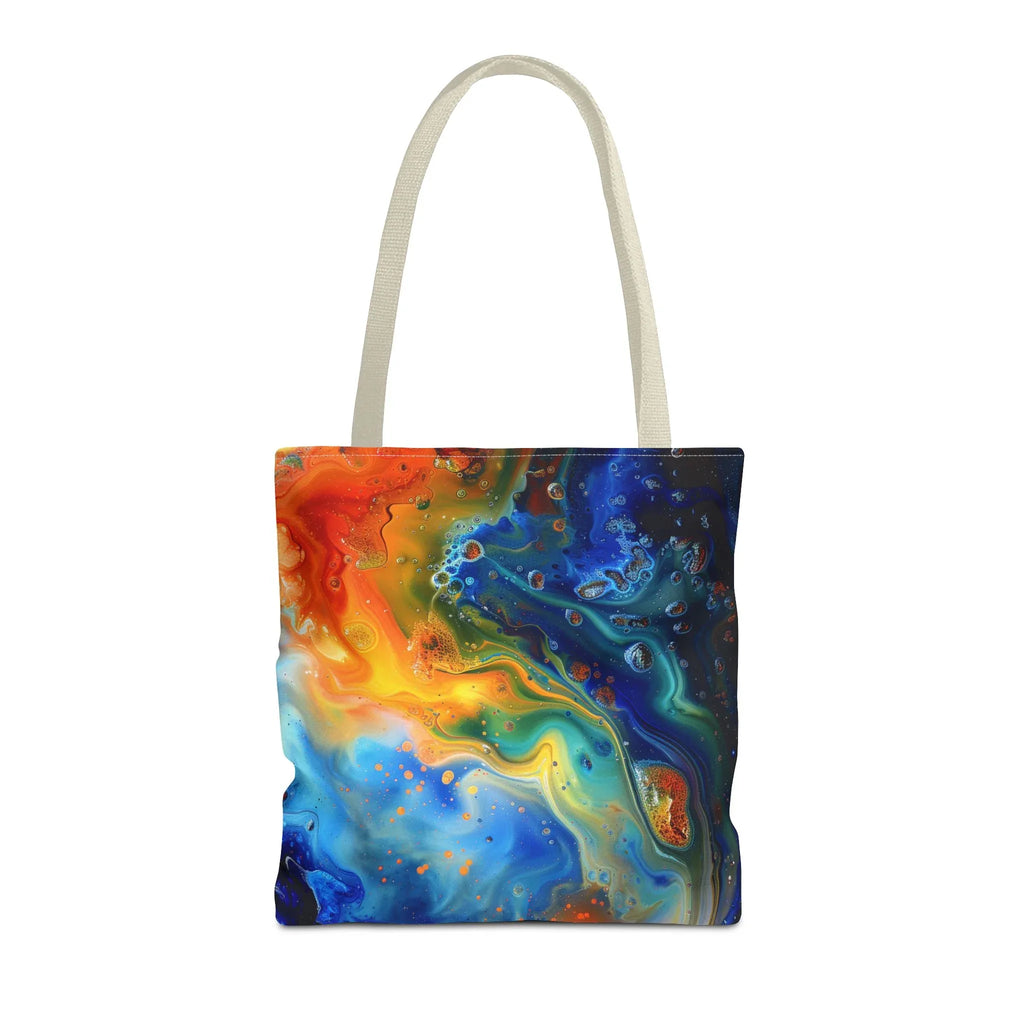 Abstract Fluid Art Tote Bag | Colorful Swirl Beach Bag - 250 USA Celebration