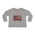 Toddler Long Sleeve Tee — "Little Patriot Big Dreams" American Flag Graphic