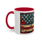 Colorful Mugs (11oz, 15oz), American Flag, Patriotic Flag coffee cup