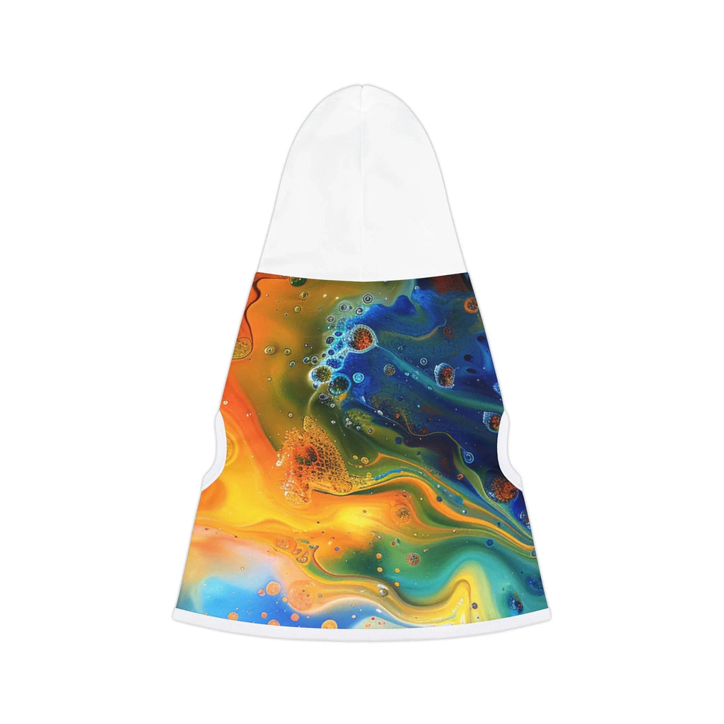 Abstract Color Swirl Pet Hoodie | Vibrant Liquid Marble Print - 250 USA Celebration