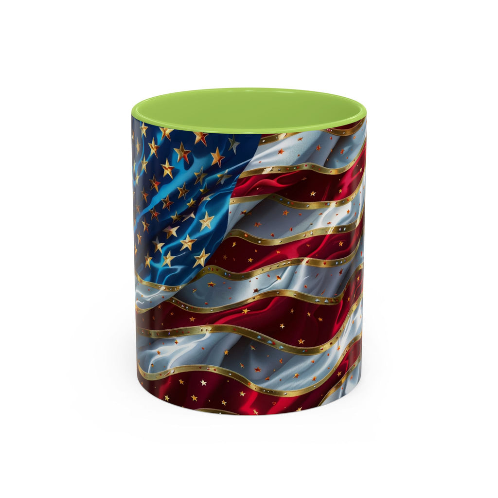 Patriotic American Flag Accent Coffee Mug (11/15oz)