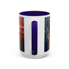 Colorful Mugs (11oz, 15oz) American Eagle Flying Coffee Cup, Patriotic American Eagle flying with American Flag in background - 250 USA Celebration