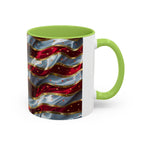 Patriotic American Flag Accent Coffee Mug (11/15oz)