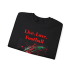Football Sweatshirt, Live Love Football Crewneck Jumper, Sports Fan Gift, Game Day Apparel, Team Spirit Top, Unisex Sweatshirt - 250 USA Celebration