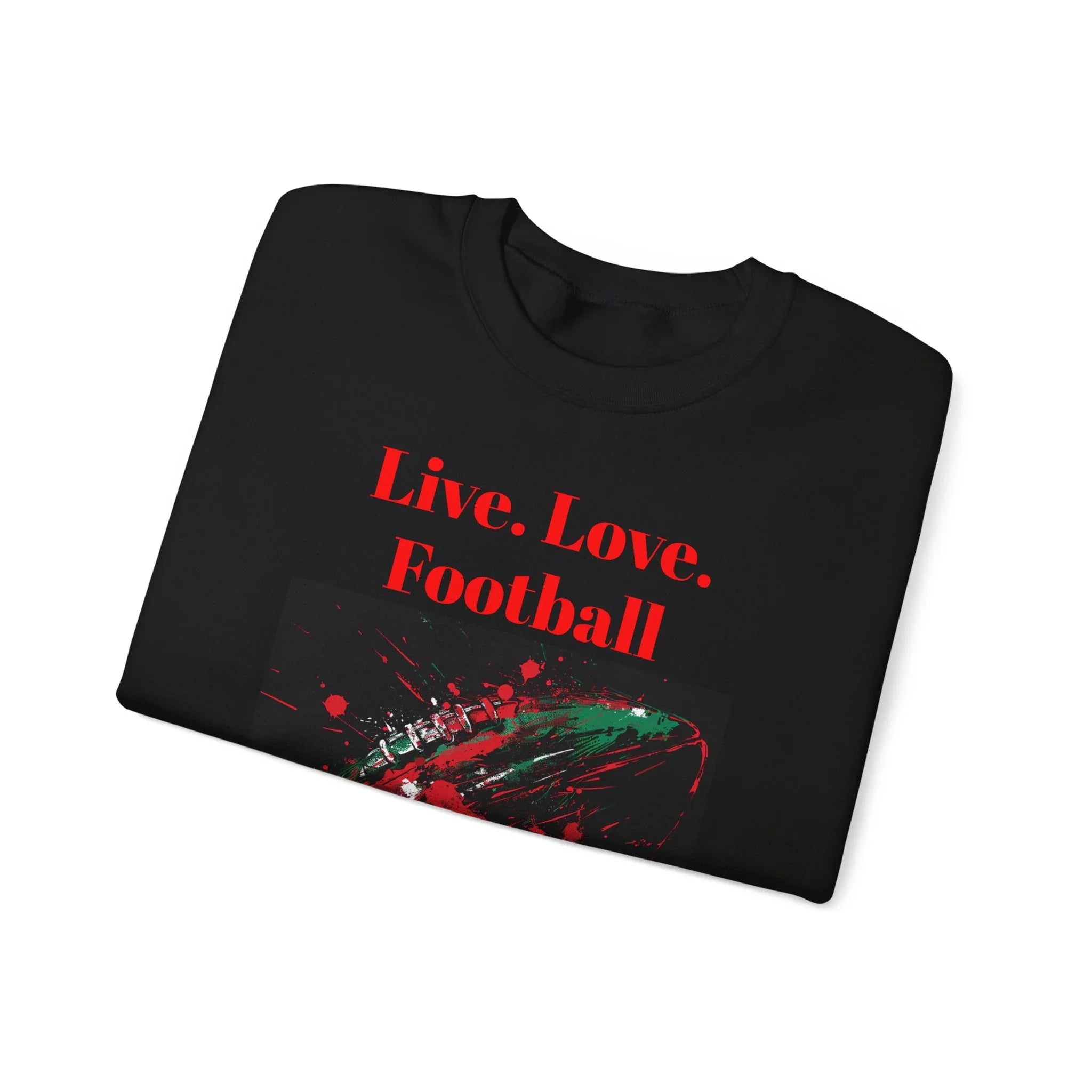 Football Sweatshirt, Live Love Football Crewneck Jumper, Sports Fan Gift, Game Day Apparel, Team Spirit Top, Unisex Sweatshirt - 250 USA Celebration