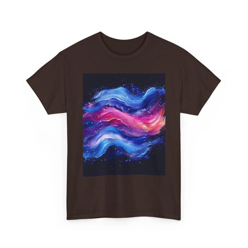 Galaxy Wave Abstract Art T-Shirt | Cosmic Pink Blue Nebula - 250 USA Celebration