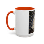 Colorful Mugs (11oz, 15oz) American eagle with American flag, fireworks all around the eagle, patriotic themed - 250 USA Celebration