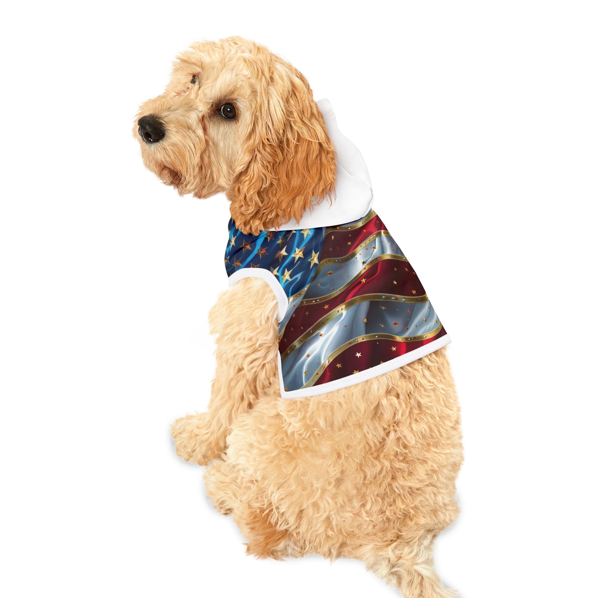 American Flag Pet Hoodie – Patriotic Dog & Cat Hoodie for 4th of July, Memorial Day, Veterans Day