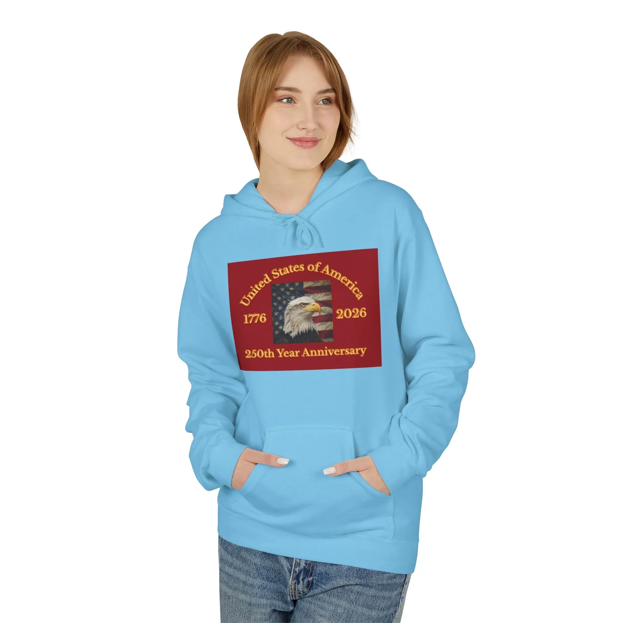 Bald Eagle Patriotic 250th Anniversary Hoodie 1776 2026 United States 250th Anniversary USA Patriotic Freedom Shirt Responsibly Made America - 250 USA Celebration