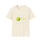 Game Set Match T-Shirt | Tennis Ball Graphic Tee - 250 USA Celebration