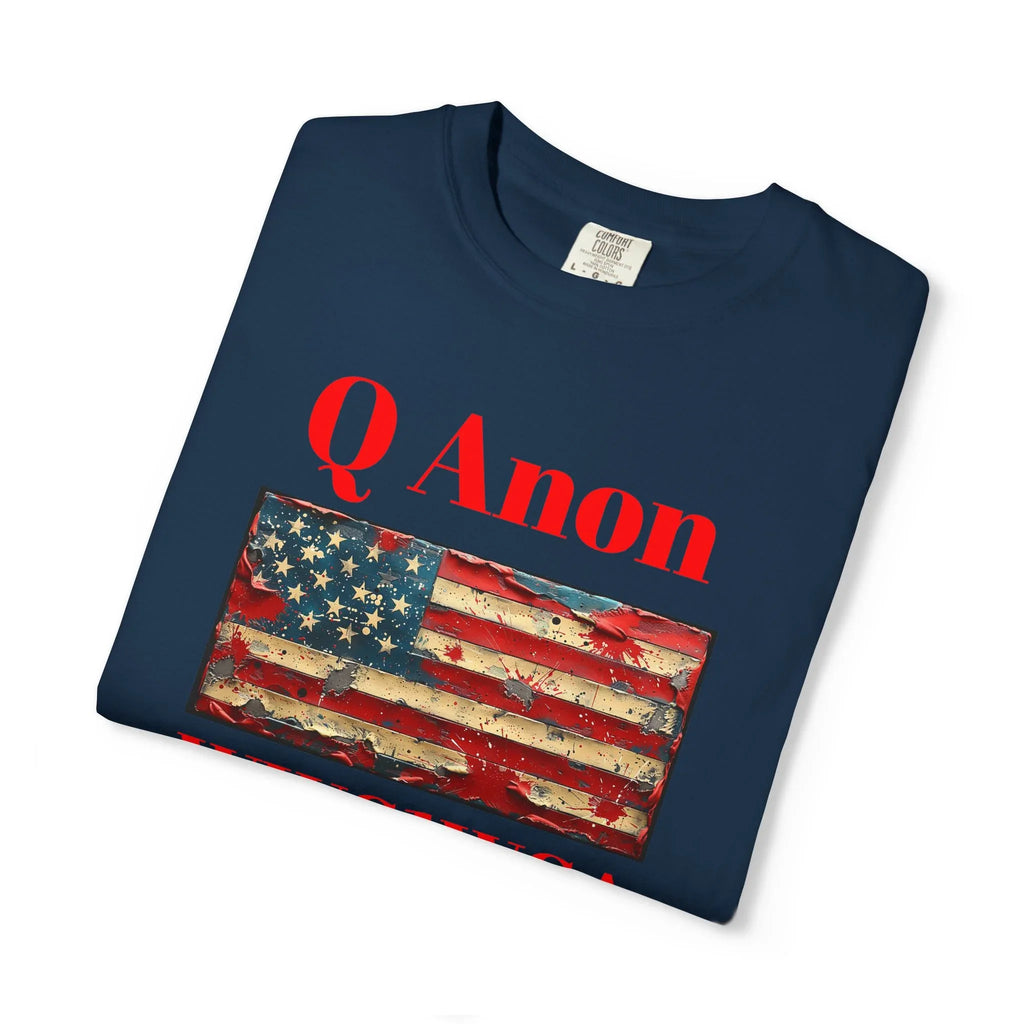 Q Anon WWG1WGA T-Shirt | American Flag Graphic Tee - 250 USA Celebration