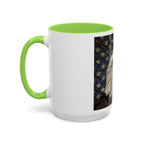 Colorful Mugs (11oz, 15oz) American eagle with American flag, fireworks all around the eagle, patriotic themed - 250 USA Celebration