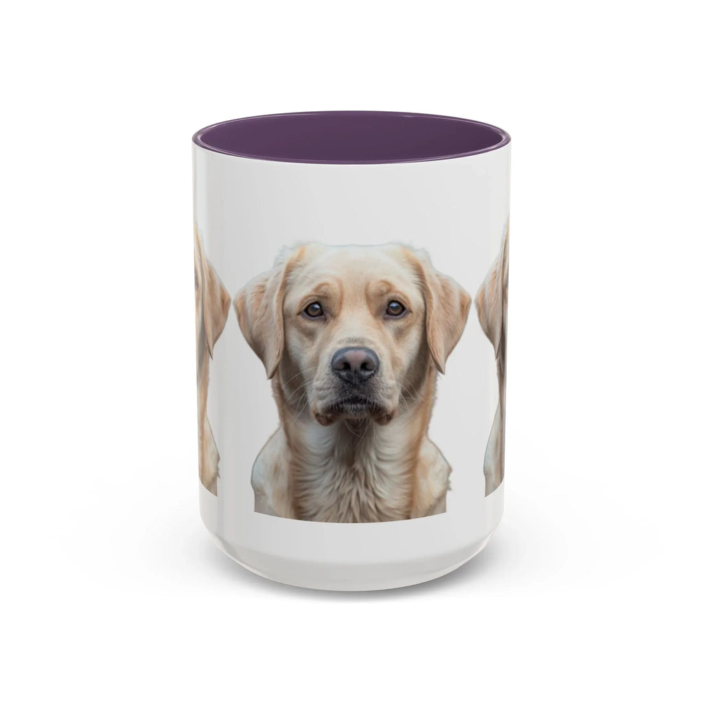 Soulful Labrador Portrait Accent Coffee Mug, Cute Dog Face Ceramic Mug - 250 USA Celebration