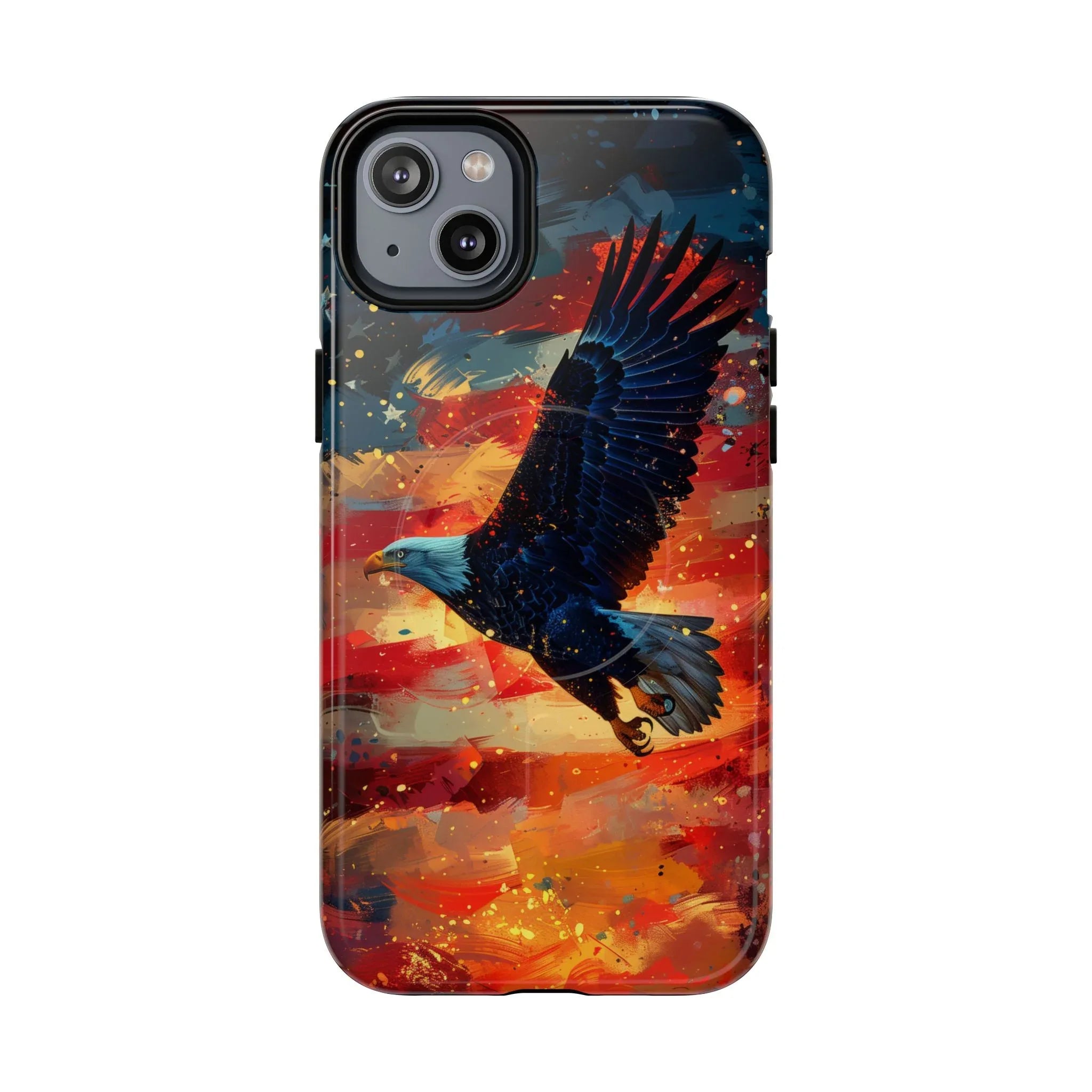 Eagle Flag Magnetic Phone Case, Patriotic iPhone Cover, Tough Cell Phone Cases, Gift for Veterans, Independence Day Accessories - 250 USA Celebration