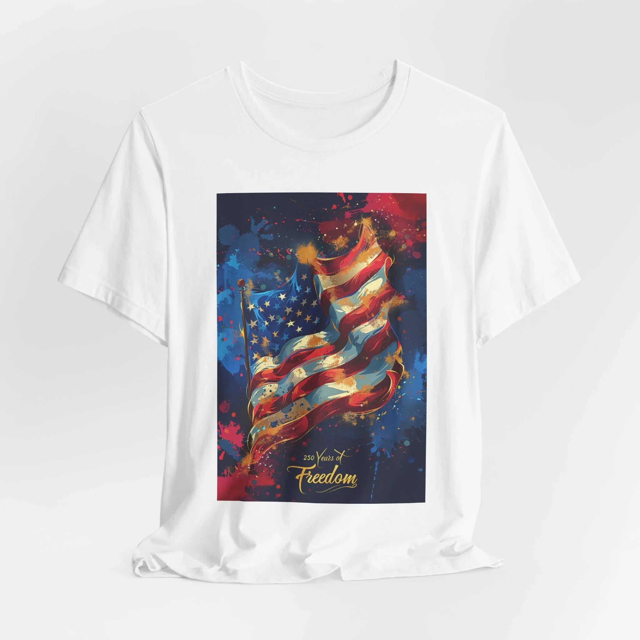 Patriotic Freedom Tee, Unisex Jersey Short Sleeve Tee, American Flag Shirt, Fourth of July Apparel, Independence Day Outfit, Gift for [...] - 250 USA Celebration