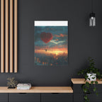 Romantic Canvas Wall Art, Love, Heart Balloon Art, Gift for Couples, Valentines Wall Decor, Valentine's Day Women's Merchandise, Valentines - 250 USA Celebration