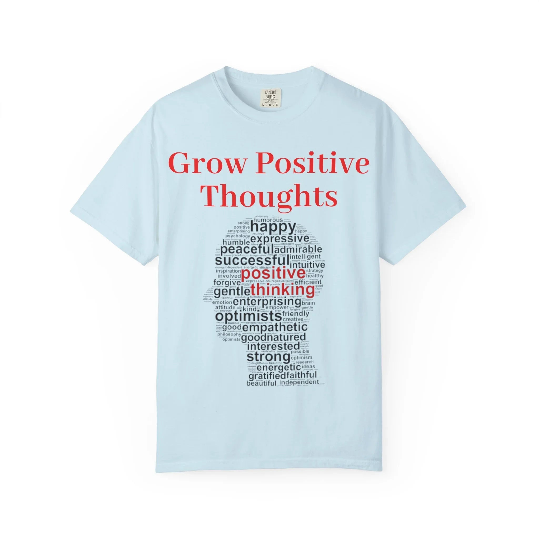 Grow Positive Thoughts T-shirt | Positive Word Cloud Mental Health Tee - 250 USA Celebration