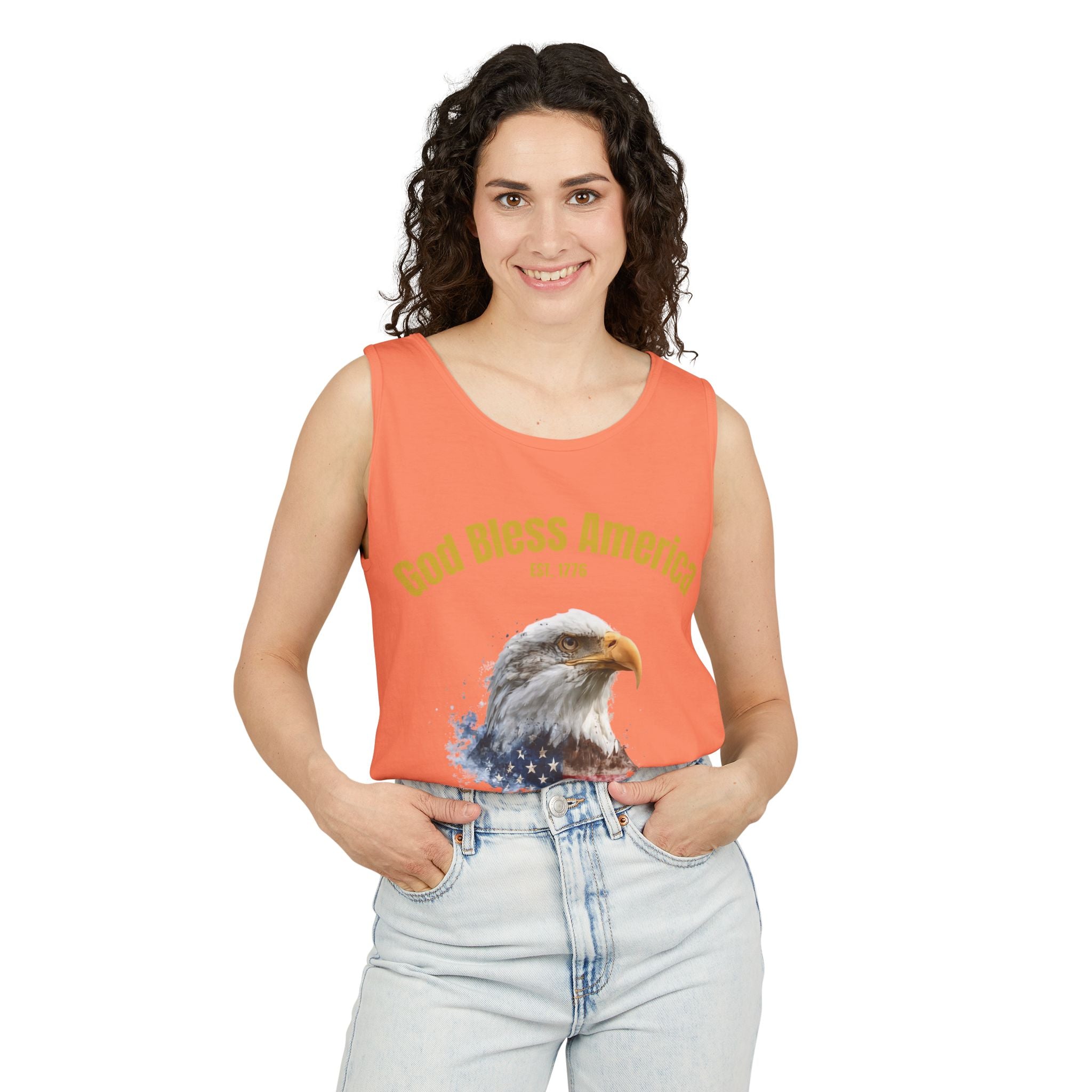 America 250 Tank Top | Official 250th Anniversary Edition American Bald Eagle watercolor flag Tank Top | Patriotic Eagle design