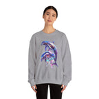 Iridescent Dolphin Trio Sweatshirt | Ocean Marine Animal Crewneck - 250 USA Celebration