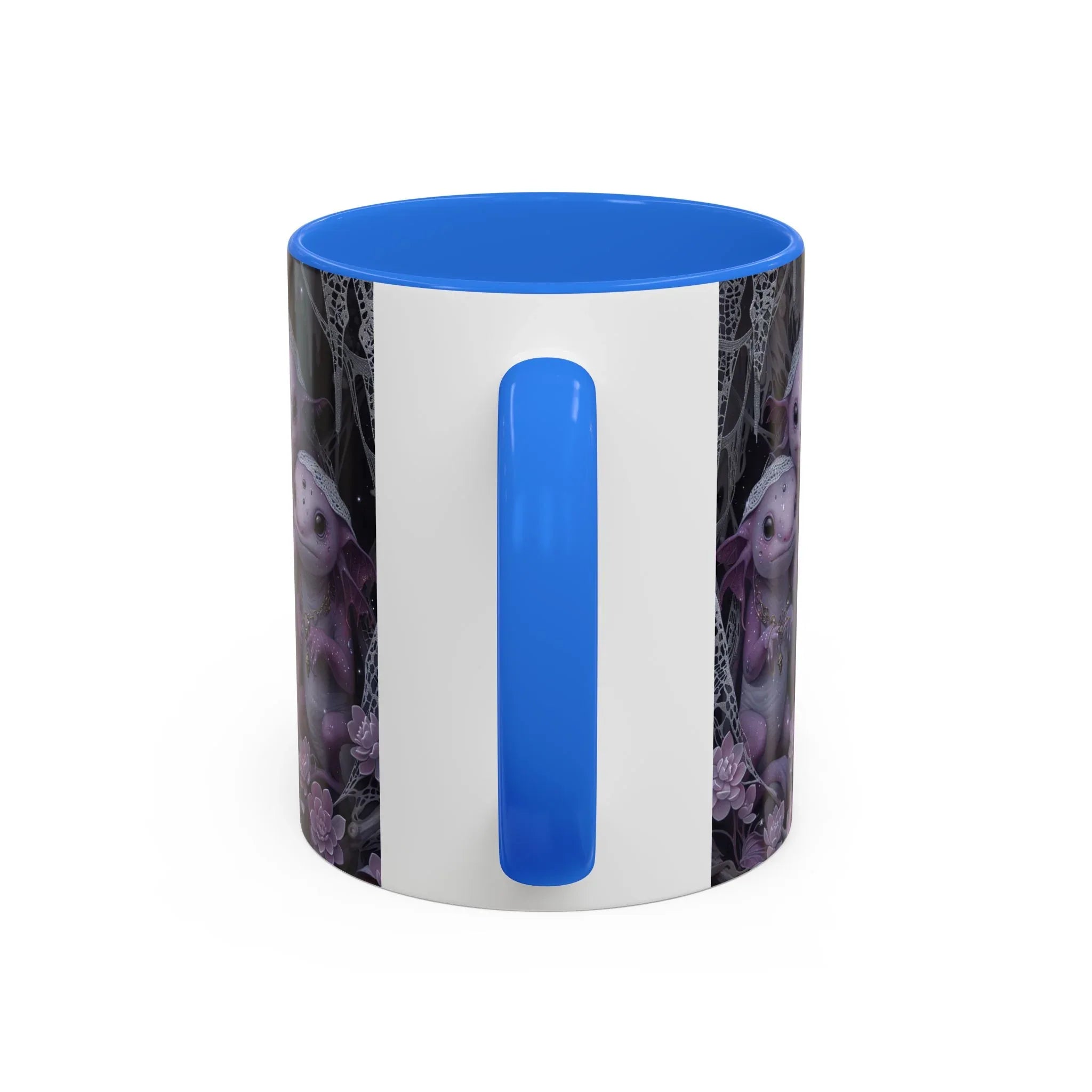 Purple Axolotl Trio Mug | Cute Amphibian Art Ceramic Coffee Cup - 250 USA Celebration