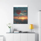 Romantic Canvas Wall Art, Love, Heart Balloon Art, Gift for Couples, Valentines Wall Decor, Valentine's Day Women's Merchandise, Valentines - 250 USA Celebration