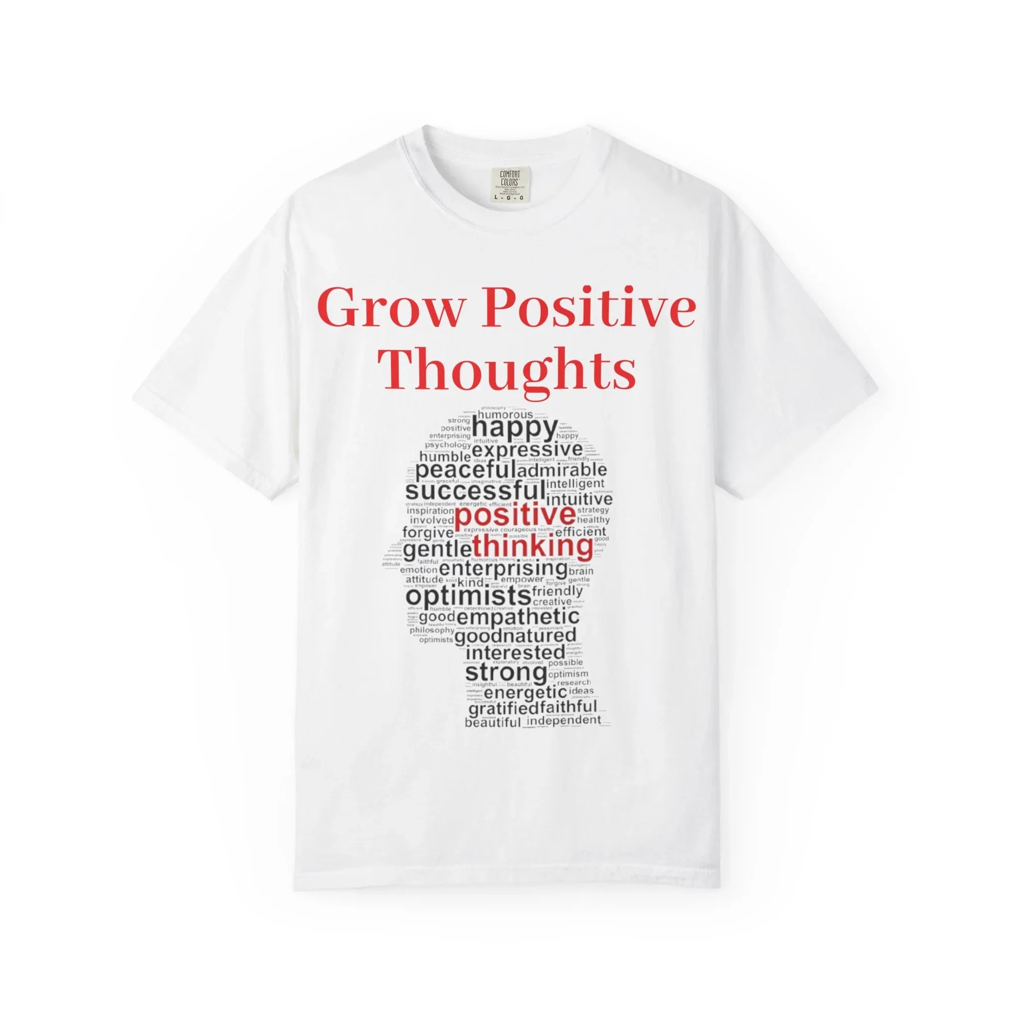 Grow Positive Thoughts T-shirt | Positive Word Cloud Mental Health Tee - 250 USA Celebration