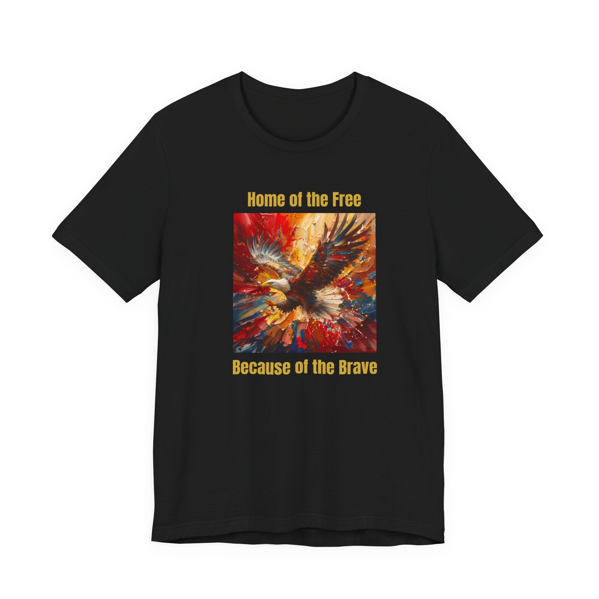 Patriotic Eagle T-Shirt – "Home of the Free, Because of the Brave" Graphic Tee
