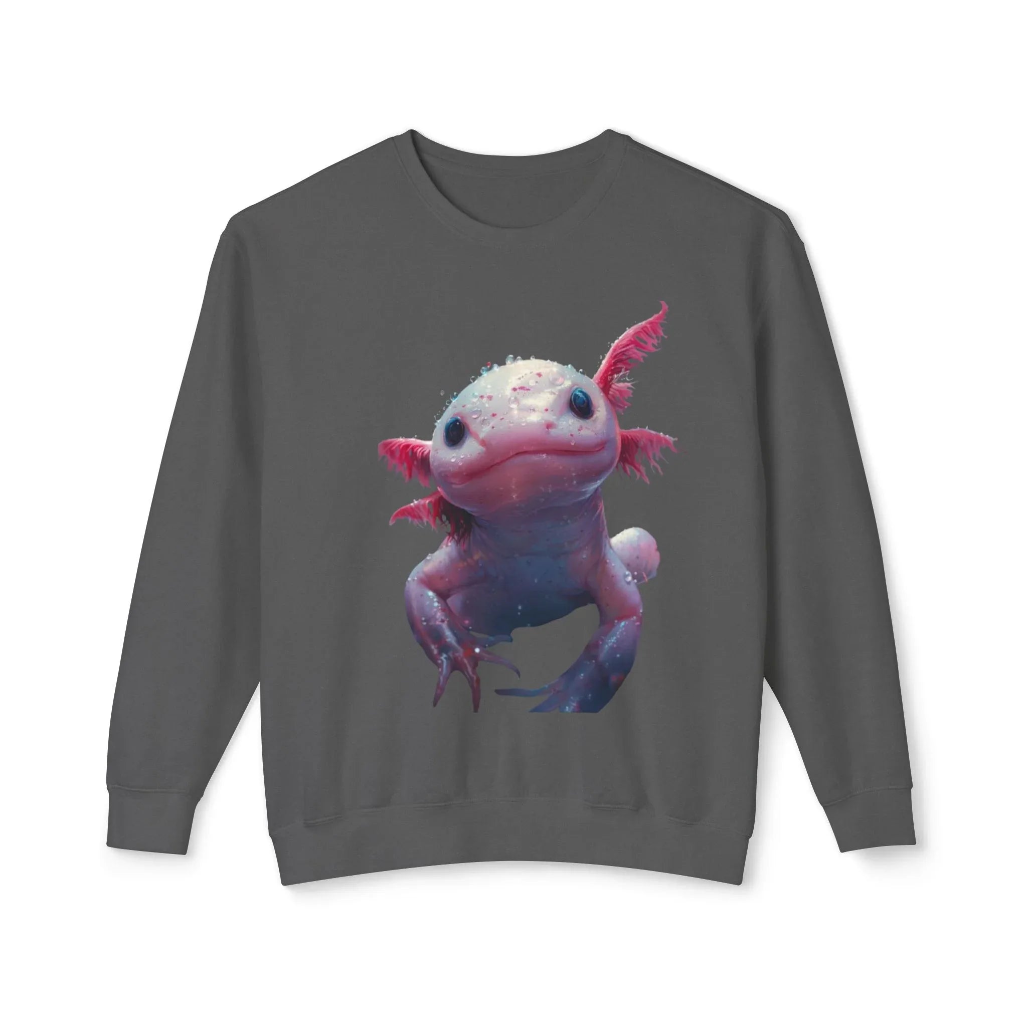 Cute Axolotl Illustration Sweatshirt | Pastel Aquatic Amphibian Design - 250 USA Celebration