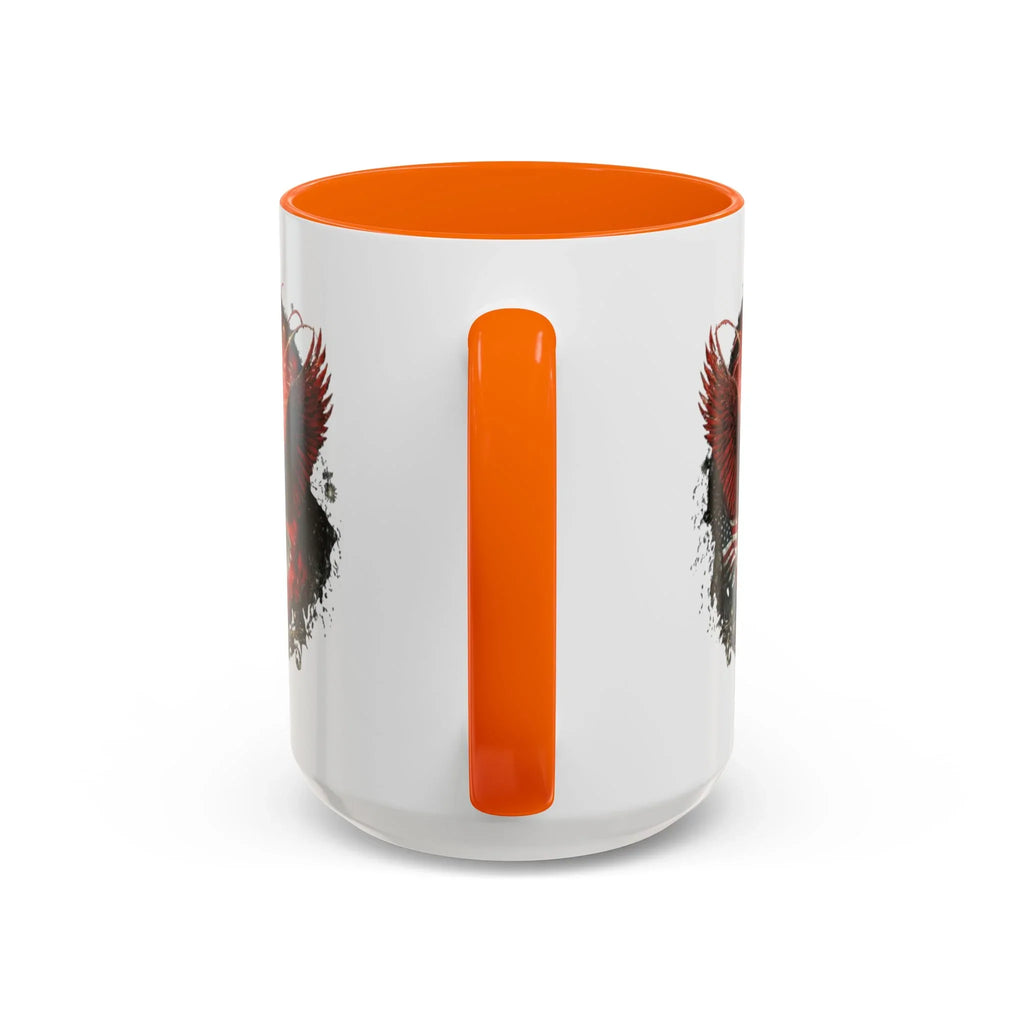 Red Eagle Emblem Accent Coffee Mug | Patriotic Eagle Design - 250 USA Celebration