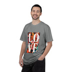 LOVE Floral Block T-Shirt | Tropical Flowers Typography - 250 USA Celebration