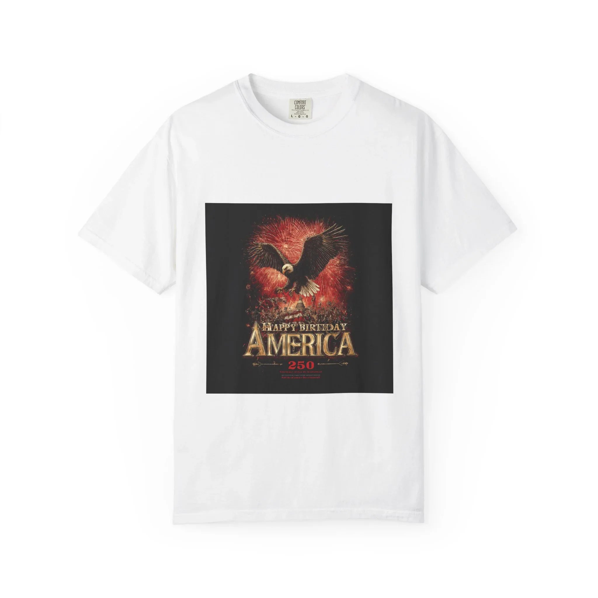 Bald Eagle with Fireworks T-shirt | America 4th of July Patriotic Tee - 250 USA Celebration