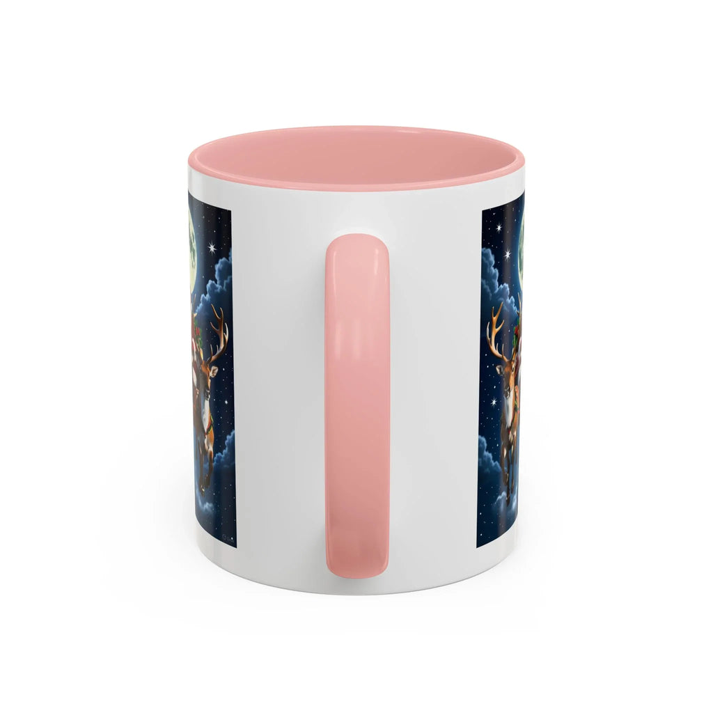 Santa Sleigh with Reindeer Coffee Mug | Christmas Moon Accent Mug - 250 USA Celebration