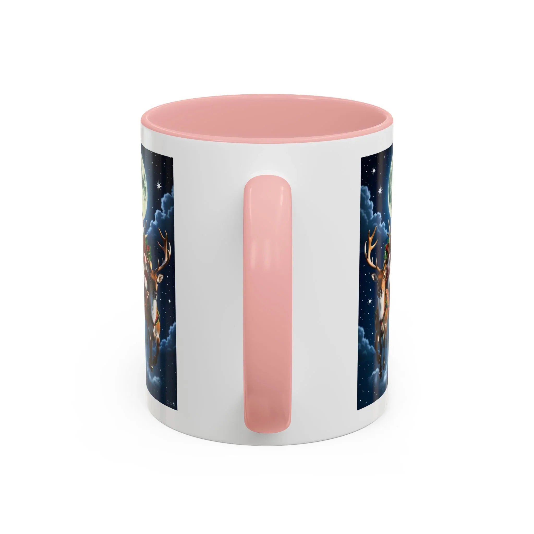 Santa Sleigh with Reindeer Coffee Mug | Christmas Moon Accent Mug - 250 USA Celebration