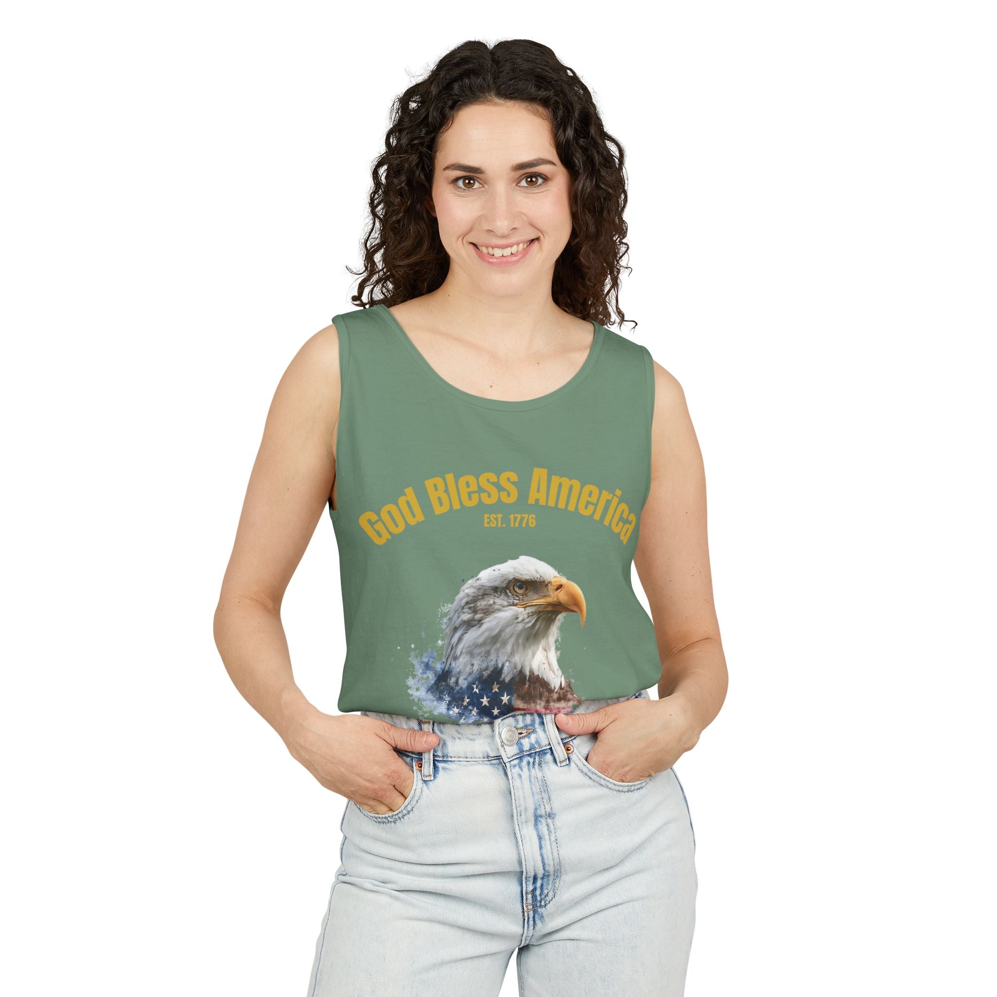 America 250 Tank Top | Official 250th Anniversary Edition American Bald Eagle watercolor flag Tank Top | Patriotic Eagle design