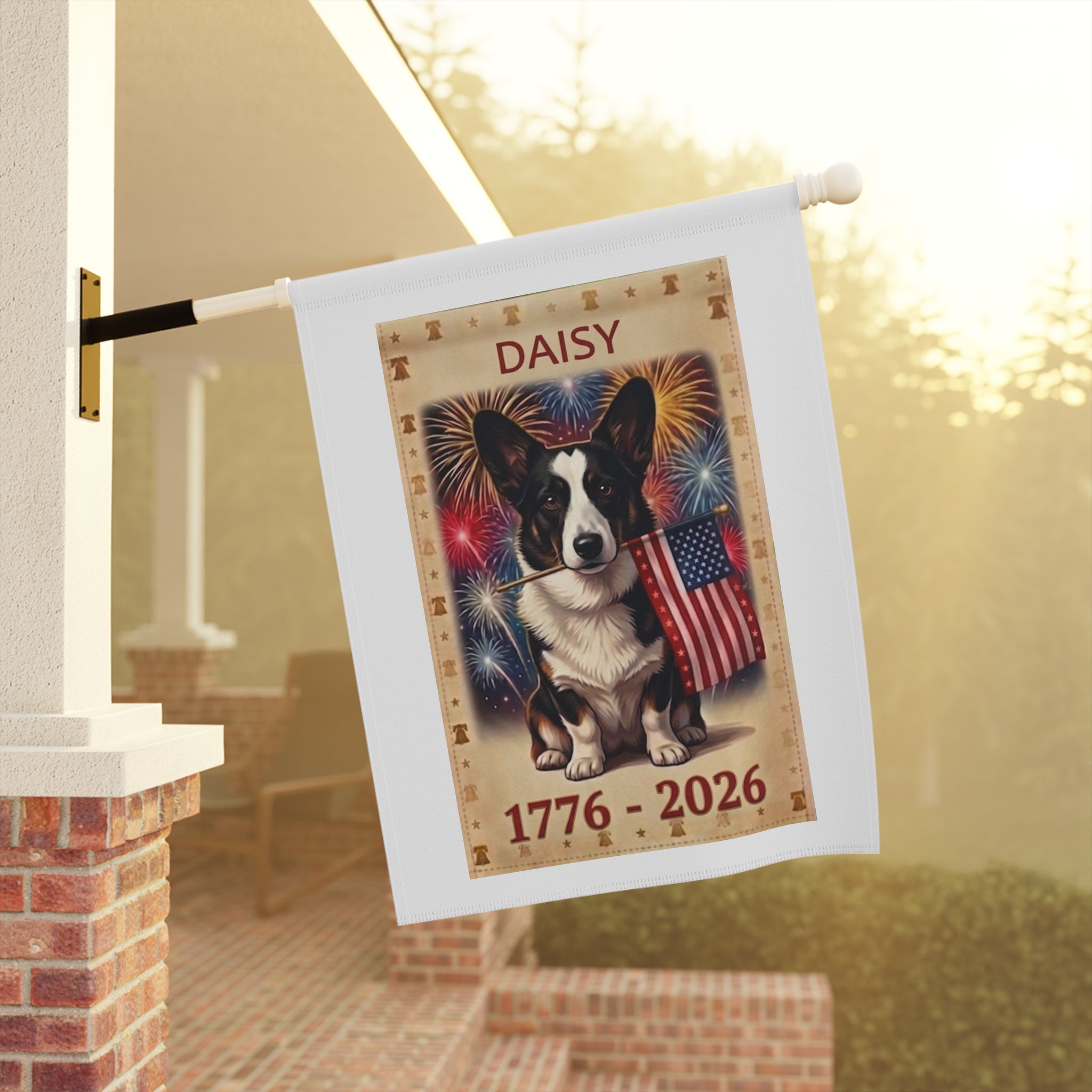 Custom AI Pet Hero Patriotic Garden Flag 1776-2026