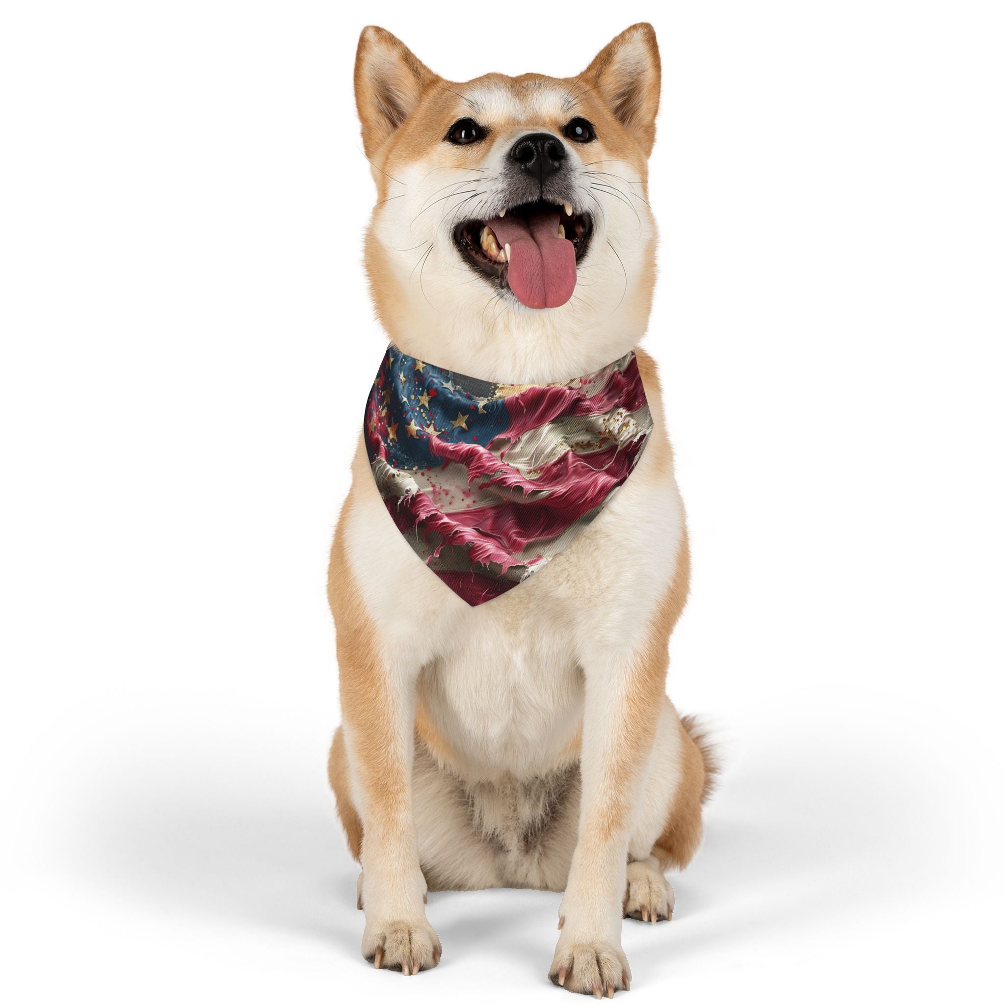 Patriotic American Flag Pet Bandana Collar – USA Stars & Stripes Dog Bandana