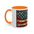 Colorful Mugs (11oz, 15oz), American Flag, Patriotic Flag coffee cup