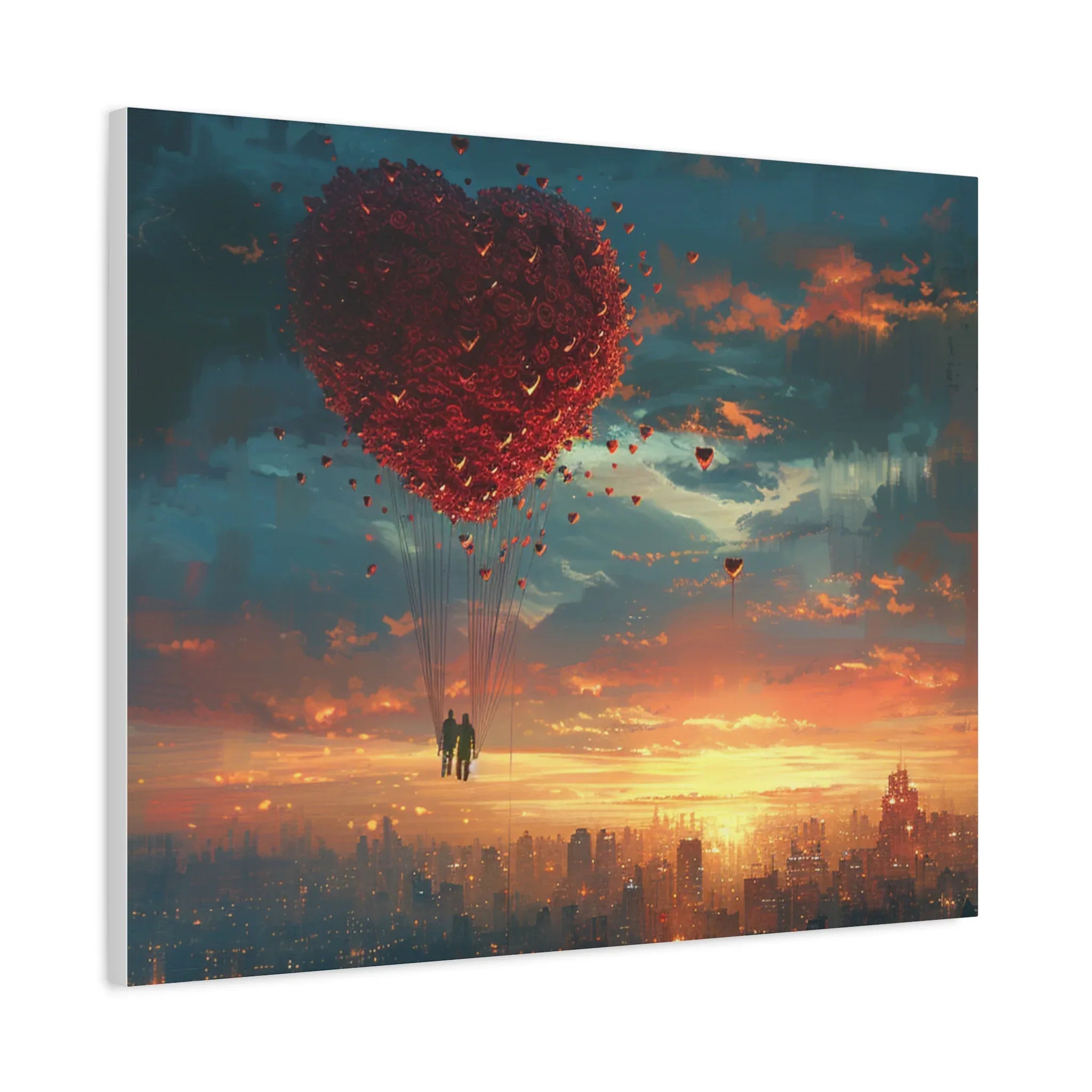 Romantic Canvas Wall Art, Love, Heart Balloon Art, Gift for Couples, Valentines Wall Decor, Valentine's Day Women's Merchandise, Valentines - 250 USA Celebration