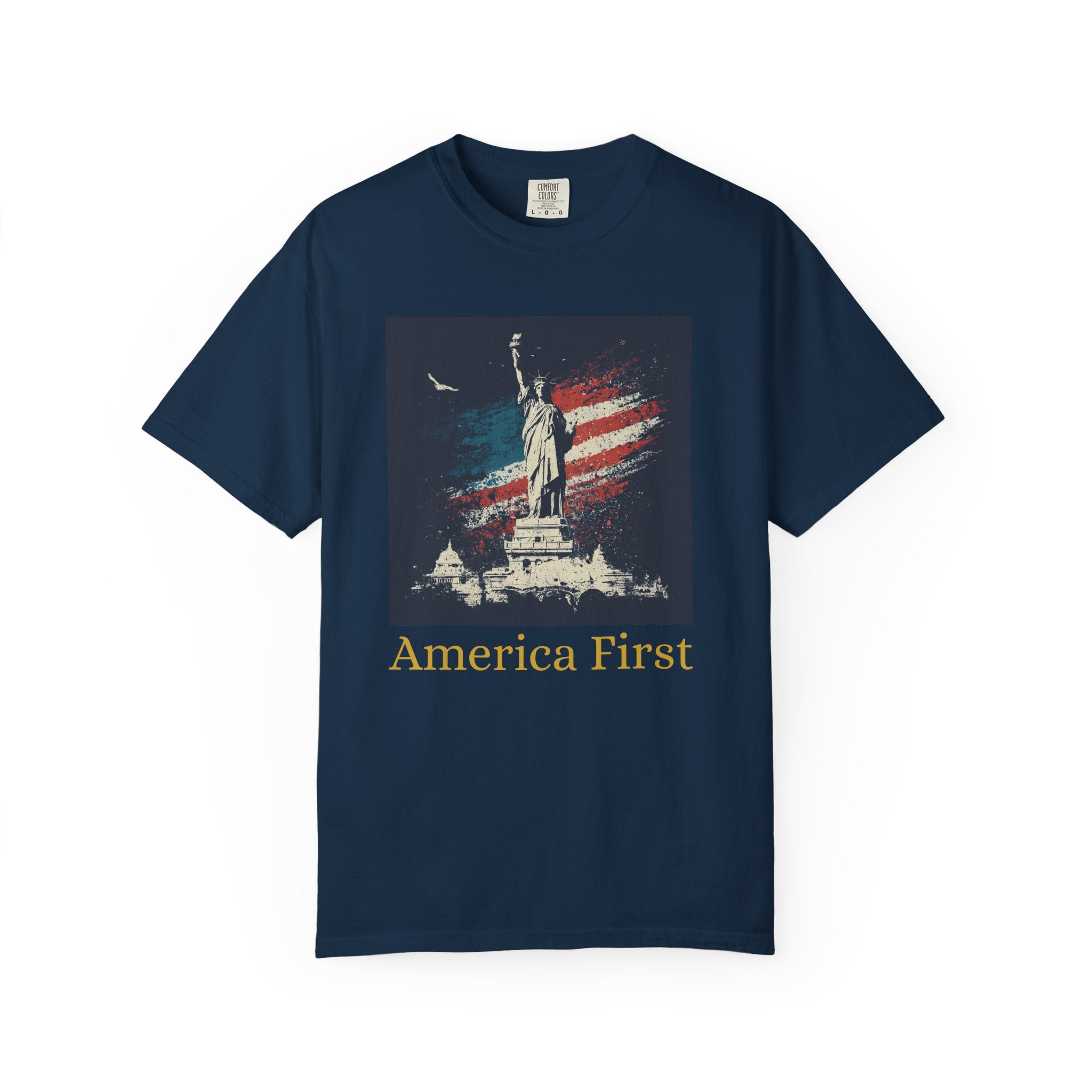 America 250 Statue of Liberty - America First | Official 250th Anniversary EditionAmerica First Bald Eagle T-shirt | Patriotic Flag Eagle Tee