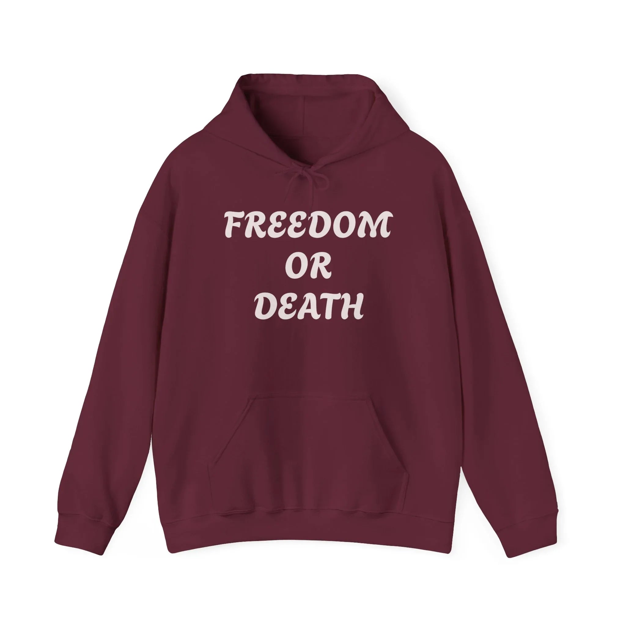 Freedom or Death Hoodie | Slogan Black Hooded Sweatshirt - 250 USA Celebration