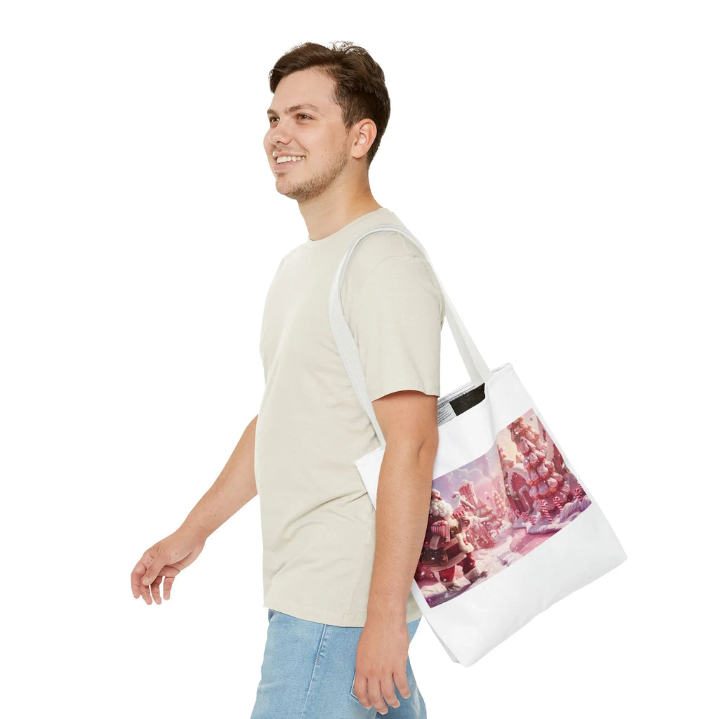 Santa Claus Holiday Tote Bag, AOP Printing, Christmas Gift Bag, Festive Shopping Tote, Fun Winter Accessories, Unique Holiday Item - 250 USA Celebration