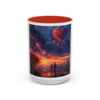Romantic Sunset Coffee Mug, Love Gift Couples, Heart Design, Cozy Gift for Friends, Coffee Lover Gift, Valentine's Day Women's Merchandise - 250 USA Celebration