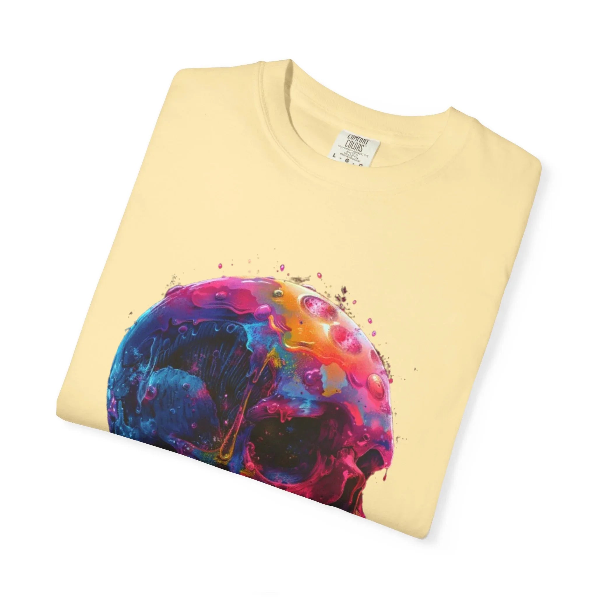 Colorful Drip Skull T-shirt | Watercolor Skull Shirt, Artistic Gothic Tee - 250 USA Celebration