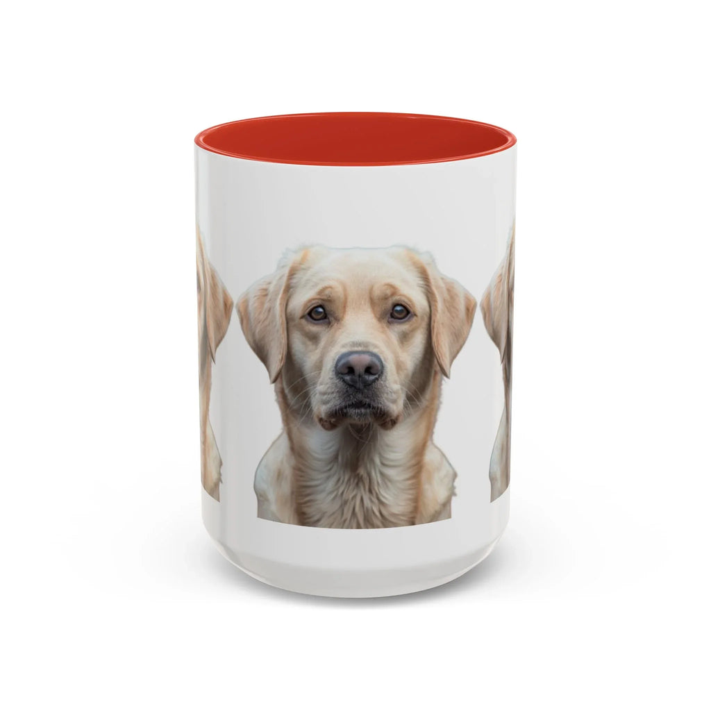 Soulful Labrador Portrait Accent Coffee Mug, Cute Dog Face Ceramic Mug - 250 USA Celebration