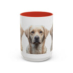 Soulful Labrador Portrait Accent Coffee Mug, Cute Dog Face Ceramic Mug - 250 USA Celebration