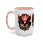 Red Eagle Emblem Accent Coffee Mug | Patriotic Eagle Design - 250 USA Celebration
