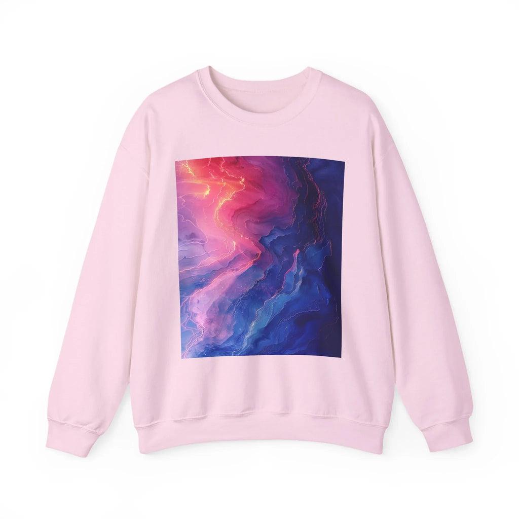 Abstract Nebula Art Crewneck Sweatshirt | Colorful Galaxy Print - 250 USA Celebration