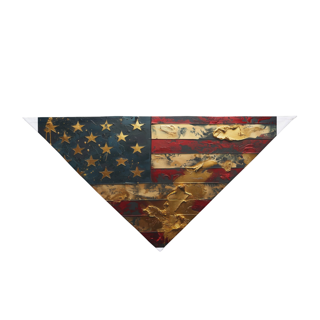 Patriotic Distressed American Flag Pet Bandana – Vintage USA Dog Bandana for 4th of July & Everyday Wear