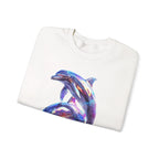 Iridescent Dolphin Trio Sweatshirt | Ocean Marine Animal Crewneck - 250 USA Celebration