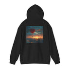 Romantic Sunset Hoodie with Hot Air Balloon, Unisex Sweatshirt for Valentines Day, Valentine's Day T-Shirts, Personalized Valentine's Gifts - 250 USA Celebration